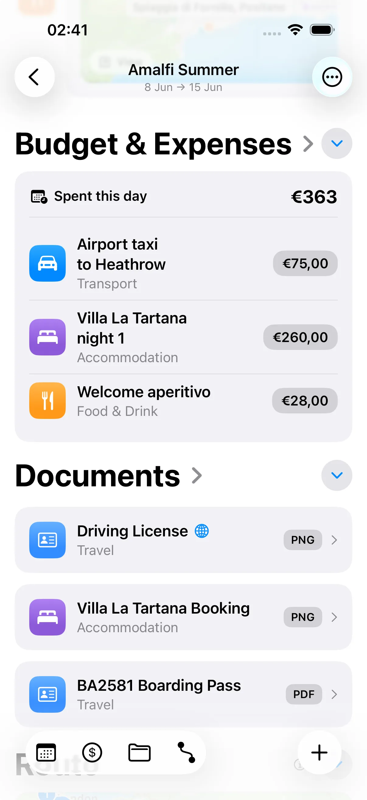 AllWays budget and expenses, tracked by category