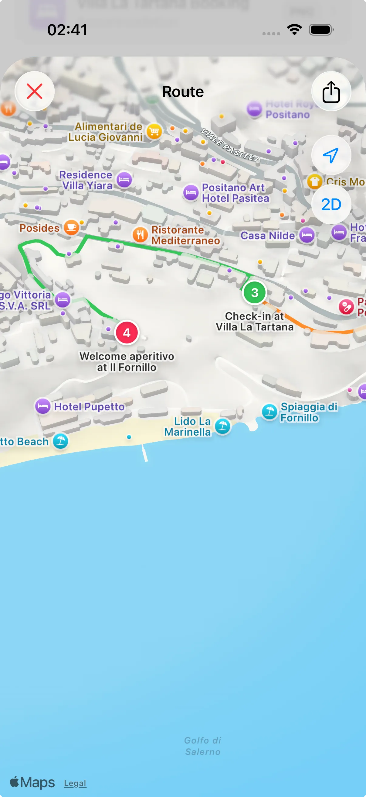 AllWays route map threading saved places into one route